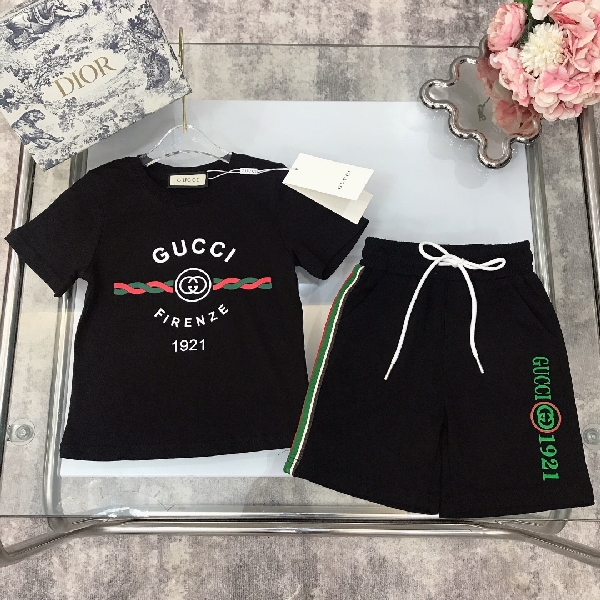 Replica Gucci 2022 Boy's Polo Shirt and Shorts Set