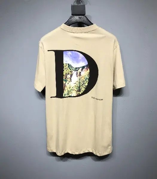 Replica Dior CD 2022 NEW Mountain scenery pattern T-shirt