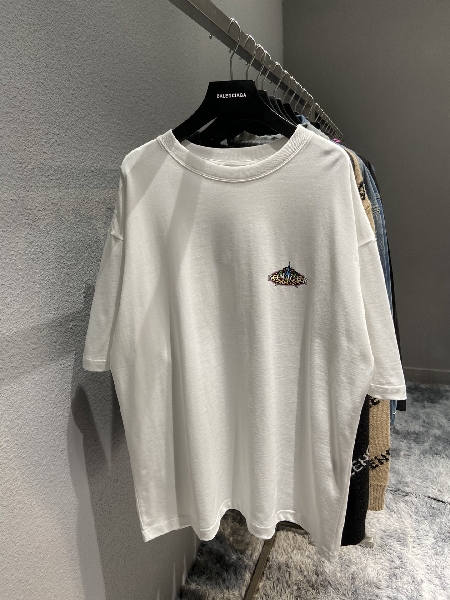 Replica Balenciaga T-Shirt Bonjour in White