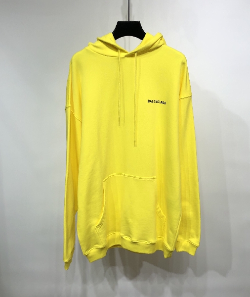 Replica Balenciaga Hoodie Logo Medium Fit in Yellow