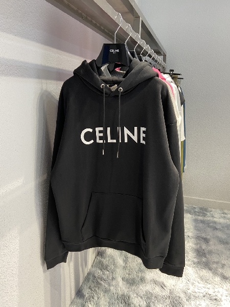 Replica Celine Hoodie Loose Cotton in Black