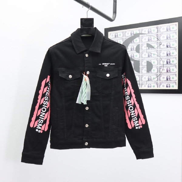 Replica Off-White Jacket Jeans Water Wash in Black