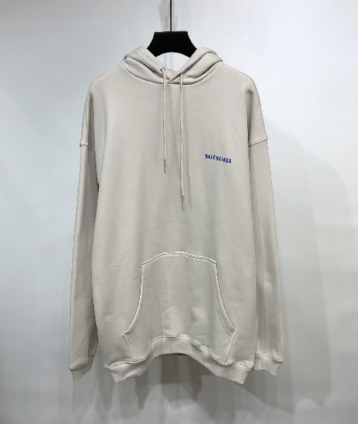 Replica Balenciaga Hoodie Logo Medium Fit in White