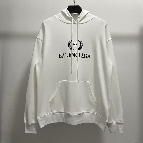 Replica Balenciaga Hoodie BB Pixel Medium Fit in White