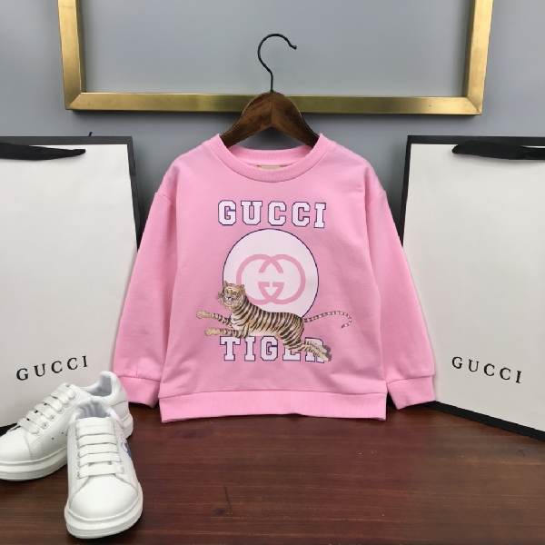 Replica Gucci 2022 New Girl's Pink Tiger Hoodies