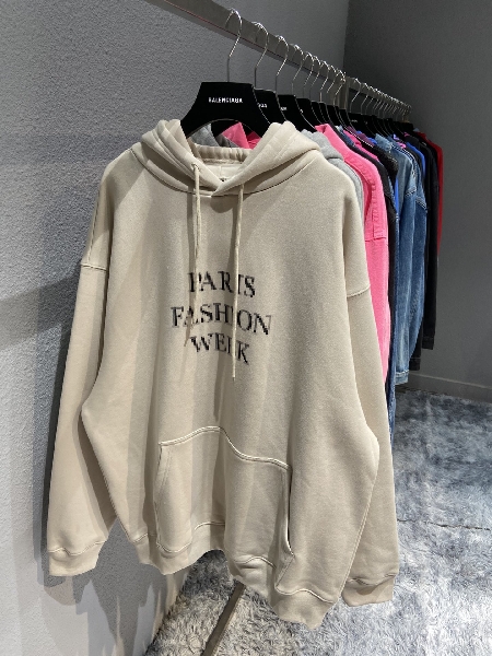 Replica Balenciaga Hoodie Paris in Cream