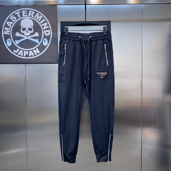 Replica Prada Pants Re-Nylon Logo in Black