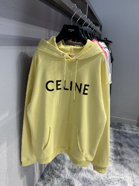 Replica Celine Hoodie Loose Cotton in Yellow