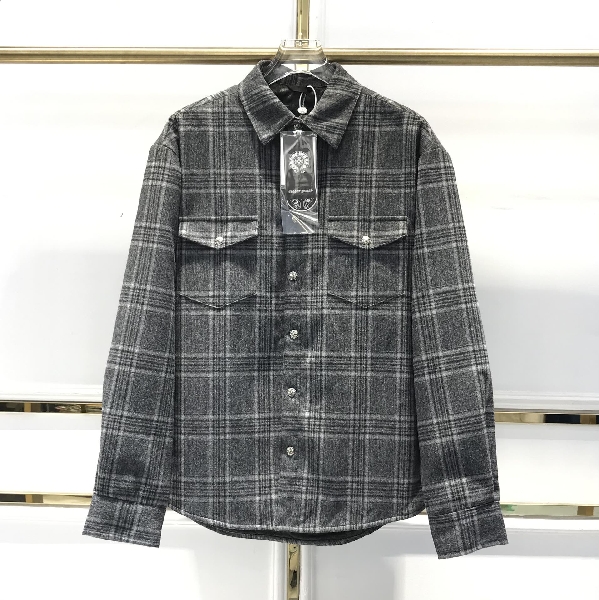 Replica Chrome Hearts Shirt Flannel in Gray