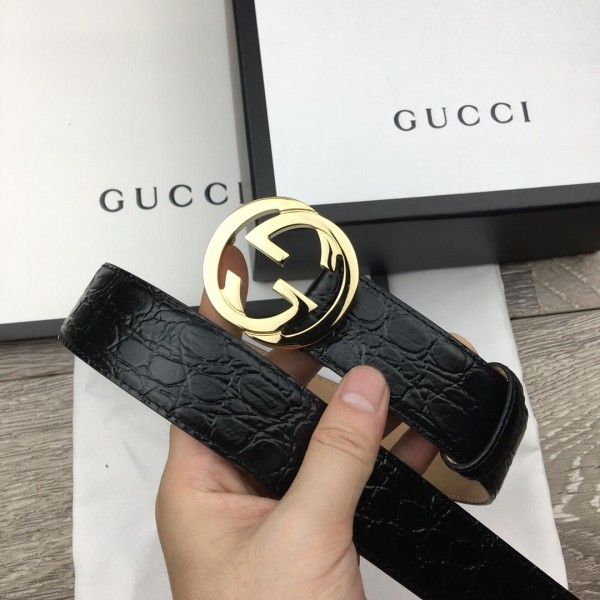 Replica Gucci Interlocked G buckle Crocodile leather belt ASS02377