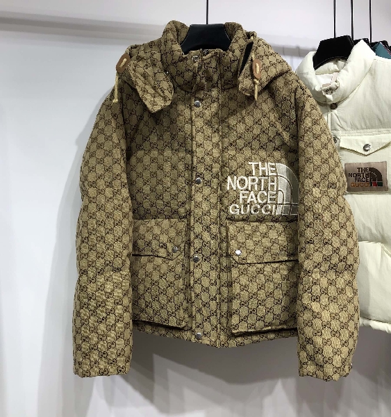 Replica Gucci & The North Face Down Jacket in Brown