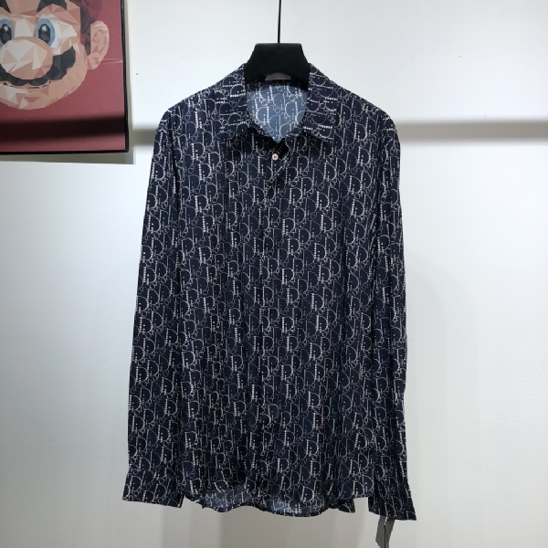 Replica Dior Shirt Oblique Overshirt in Blue