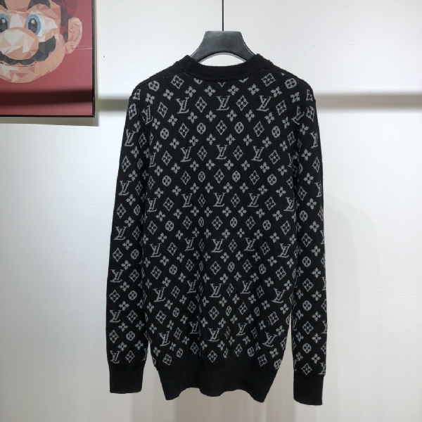 Replica Louis Vuitton Sweatshirt Ribbed Damier Crewneck