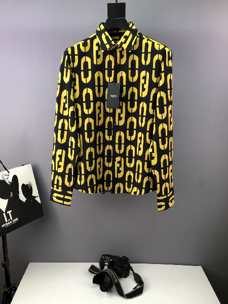 Replica Fendi Shirt Linen Shirt in Yellow