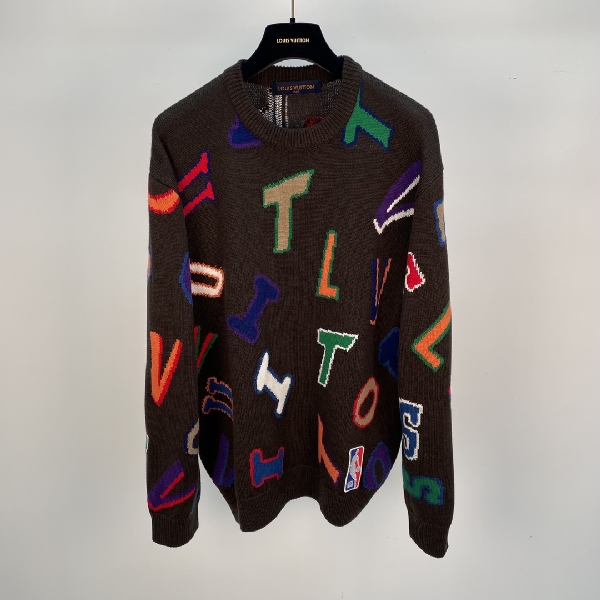 Replica Louis Vuitton Sweatshirt Color Letters in Black