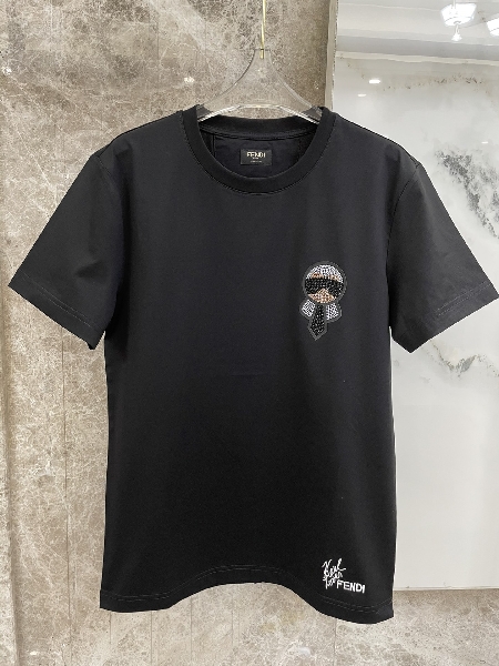 Replica Fendi 2022 Karlito Crystal bright drill T-shirt