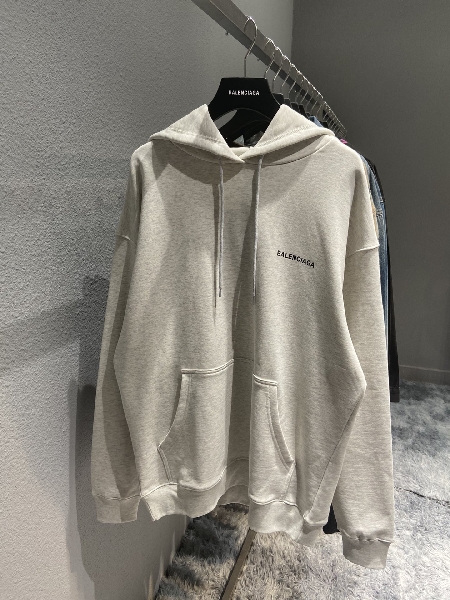 Replica Balenciaga Hoodie Logo Medium Fit in Gray