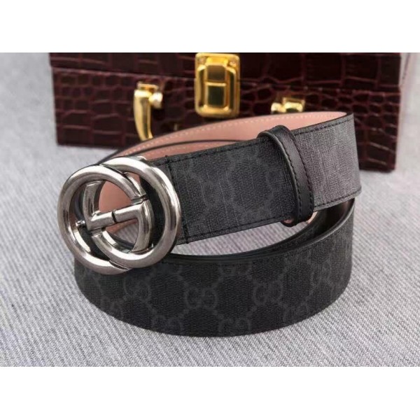 Replica Gucci Interlocking G Silver Buckle belt ASS02309