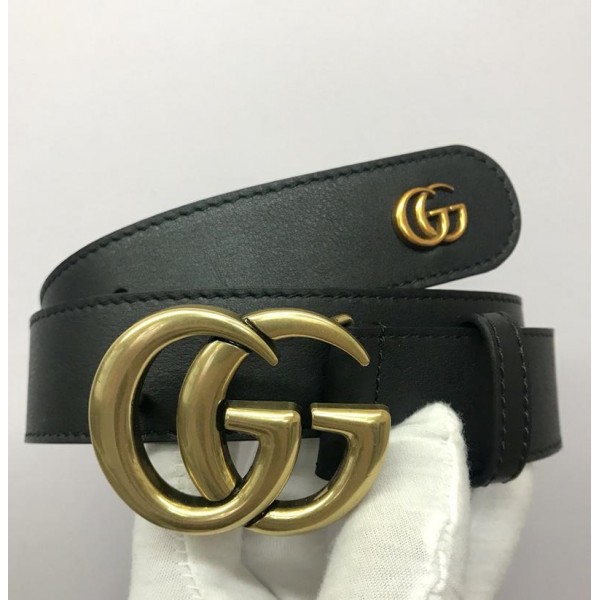 Replica GG Gucci Black leather belt ASS02387