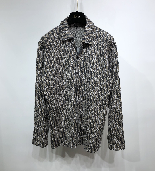 Replica Dior Shirt Oblique Overshirt in Gray