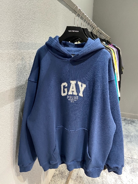 Replica Balenciaga Hoodie Pride Boxy in Blue