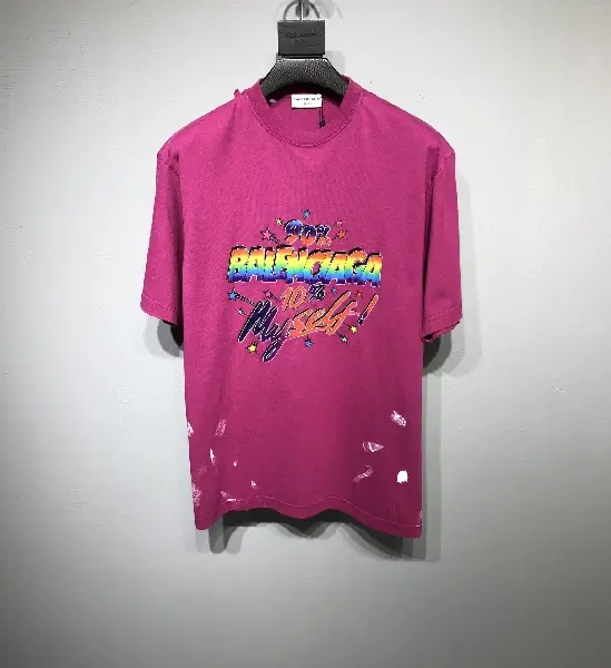 Replica BALENCIAGA 2022SS new arrival T-shirt in rose red