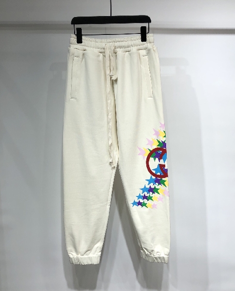 Replica Gucci Pants Interlocking G star flash print cotton