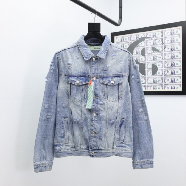 Replica Off-White Jacket Jeans Water Wash in Blue