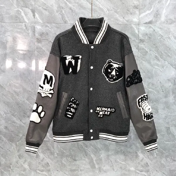 Replica Off-White 2022AW New Varsity Jacket in grey