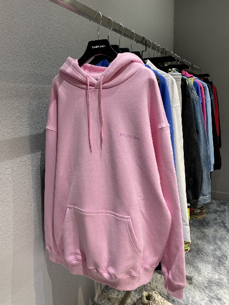 Replica Balenciaga Hoodie Logo Medium Fit in Pink