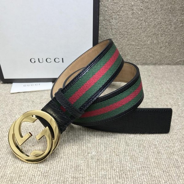 Replica Interlocking Gucci Golden Buckle Men's belt ASS02321