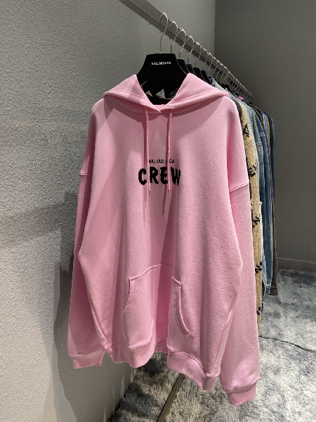 Replica Balenciaga Hoodie Logo Medium Fit in Pink