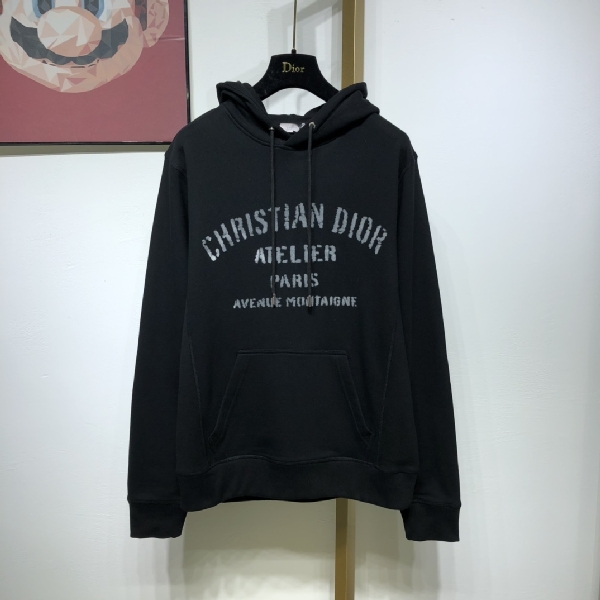 Replica Dior Hoodie Oversized Cotton in Black