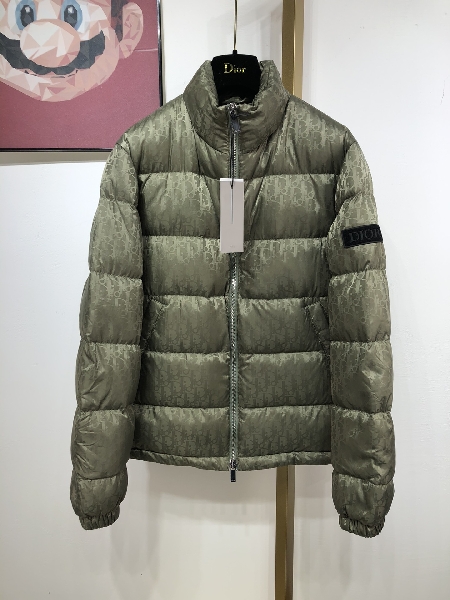 Replica Dior Down Jacket Oblique in Green