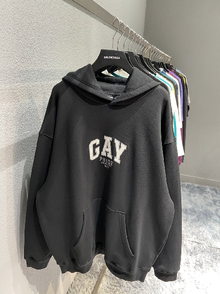 Replica Balenciaga Hoodie Pride Boxy in Black