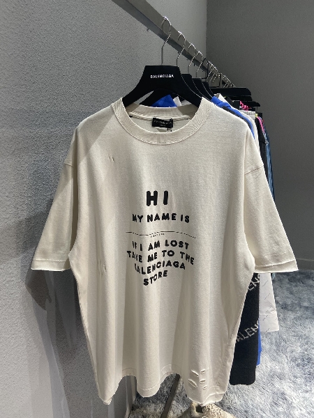 Replica Balenciaga T-Shirt Hi My Name Is Wide Fit