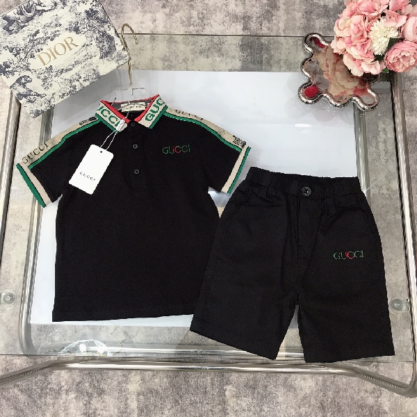 Replica Gucci 2022 Boy's Polo Shirt and Shorts Set