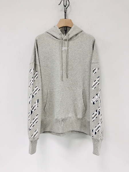 Replica Off-White Hoodies Logo Cotton in Gray