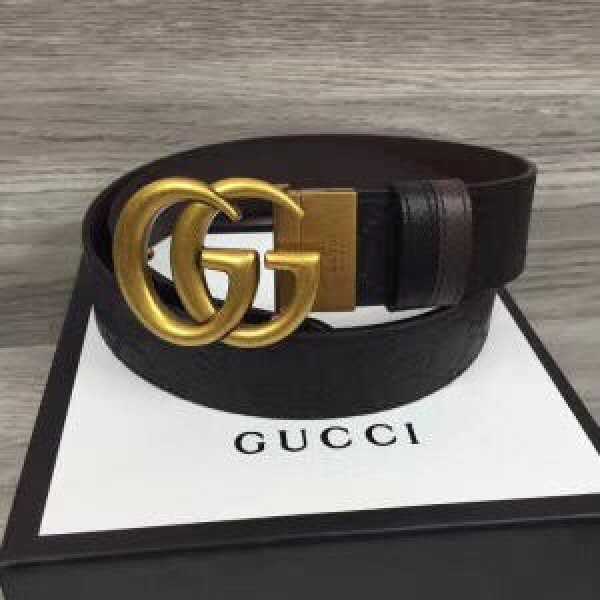 Replica GG Gucci Black leather buckle belt ASS02427