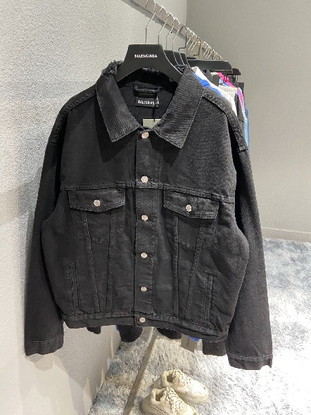 Replica Balenciaga Jacket Large Fit in Black