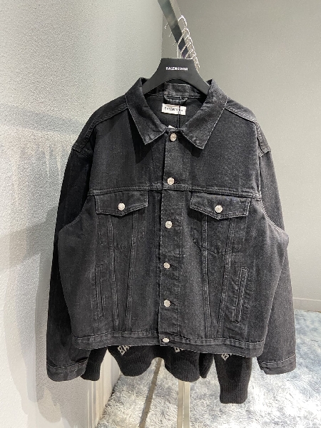 Replica Balenciaga Jacket Large Fit in Black