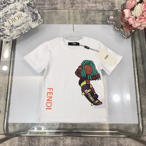 Replica Fendi New Girl Print Children's T-shirt