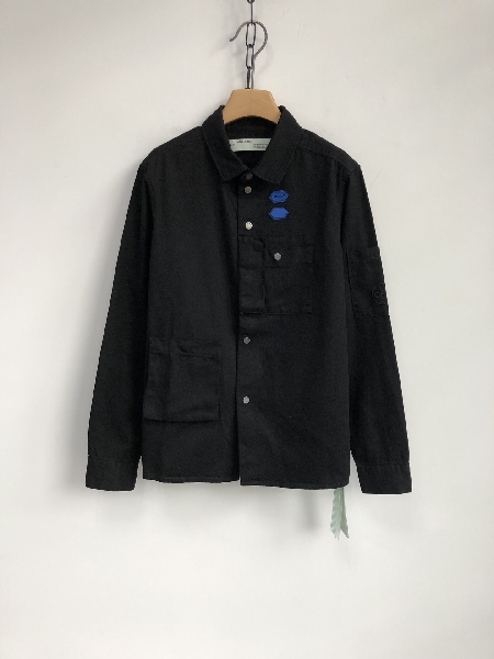 Replica Off-White Jacket slim fit denim in Black