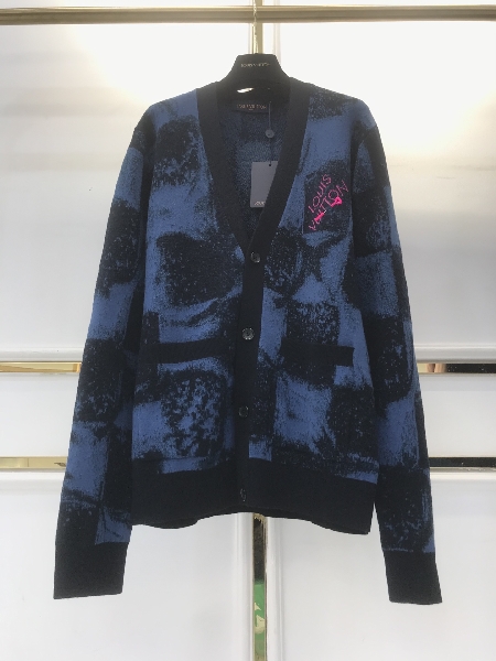 Replica Louis Vuitton Sweatshirt Cardigan in Blue