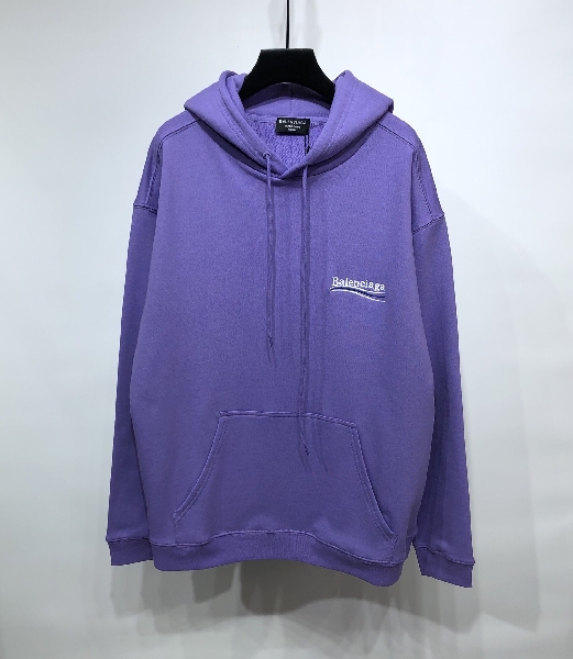 Replica Balenciaga Hoodie Logo Medium Fit in Blue