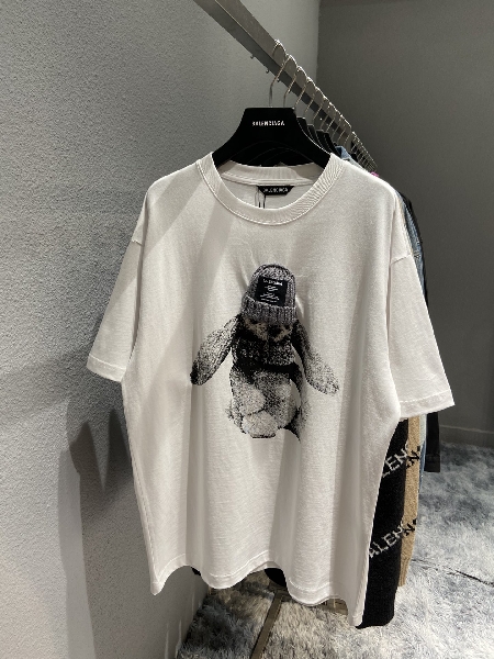 Replica Balenciaga T-Shirt Printed in White