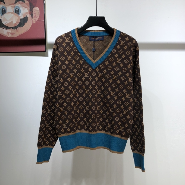 Replica Louis Vuitton Sweatshirt Damier Jacquard V-Neck