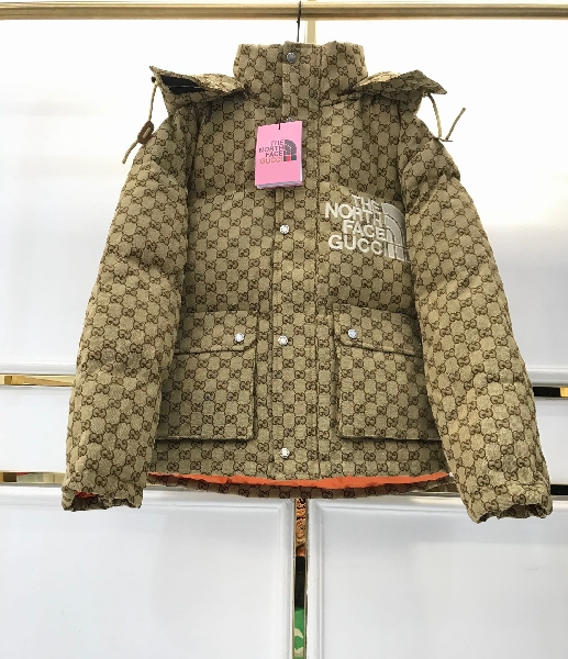 Replica Gucci & The North Face Down Jacket in Brown