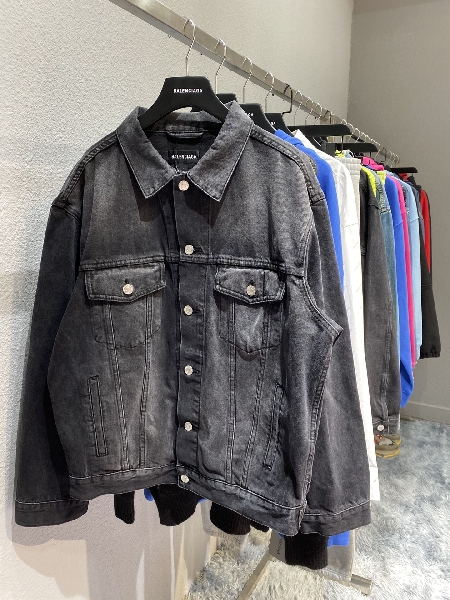 Replica Balenciaga Jacket Large Fit in Black