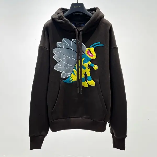 Replica LOUIS VUITTON 2022FW NEW bee hoodies in black